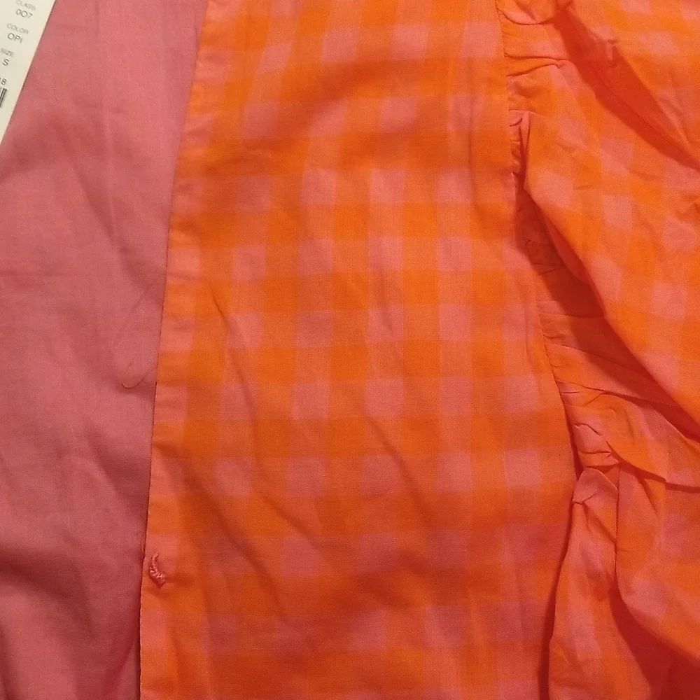 J Crew Gingham Plaid Ruffle Top NWT